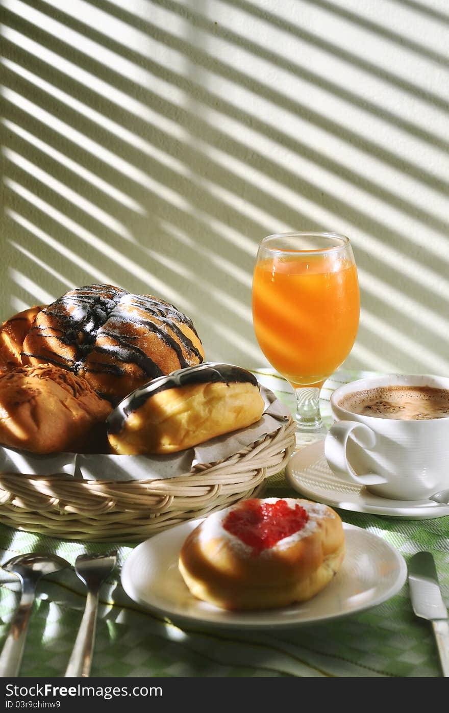 Breakfast menu with Bread