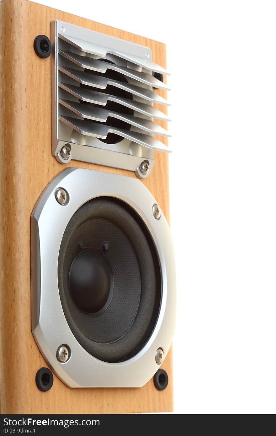 Multimedia audio speaker on the white background