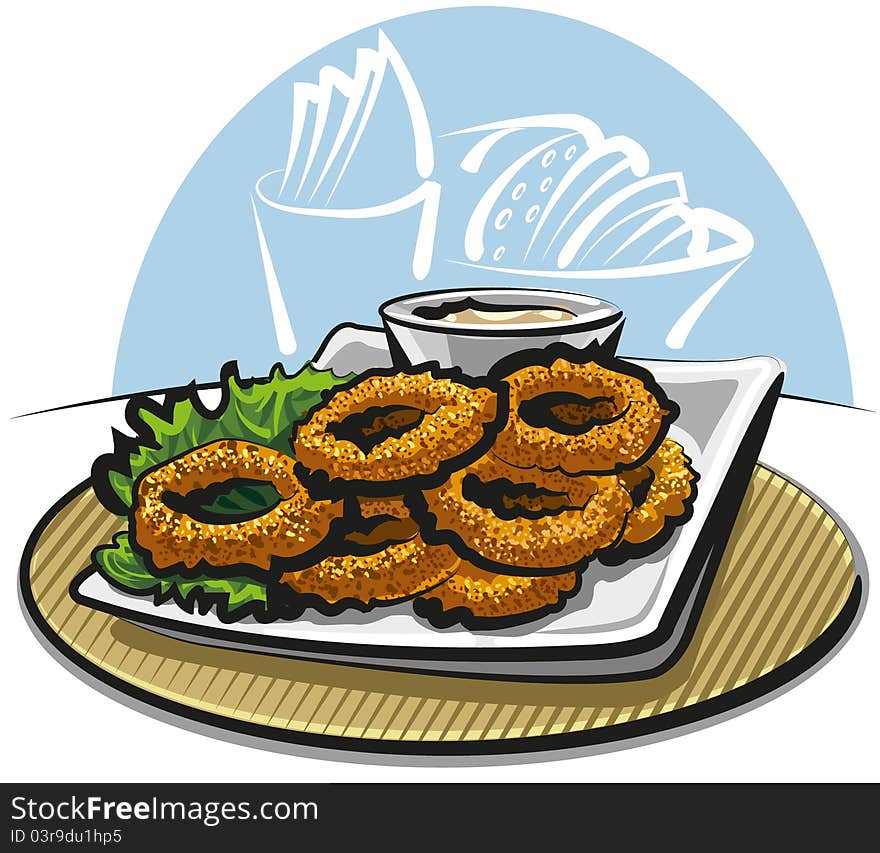 Fried squid rings