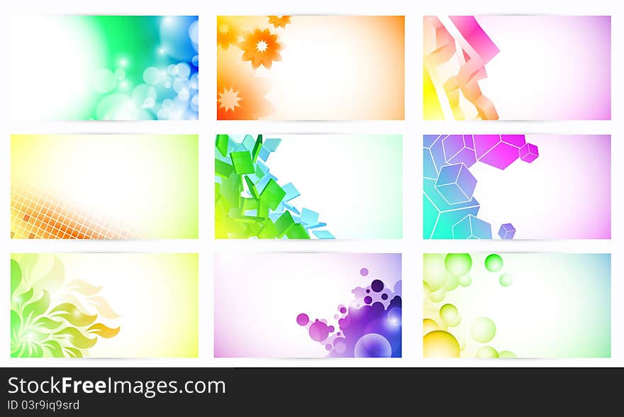 Set of Colorful Fantasy Business Cards