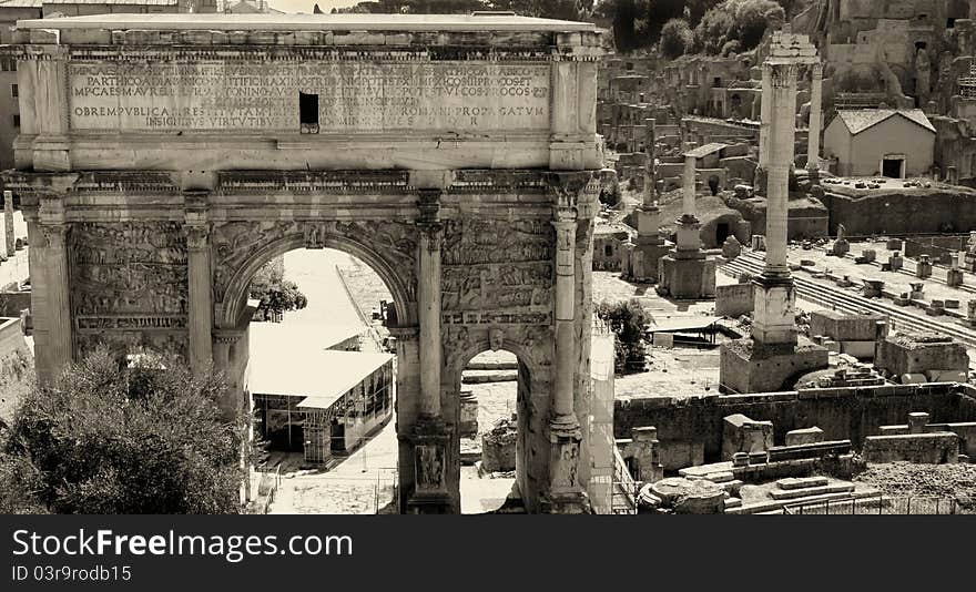 Roman forum in Rome, Italy