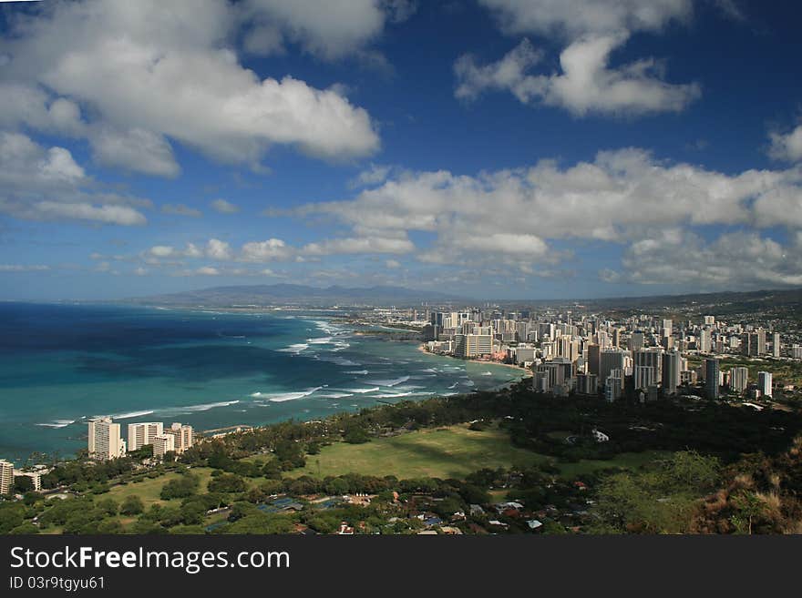 Waikiki And Honolulu From Diamond Head Waikiki