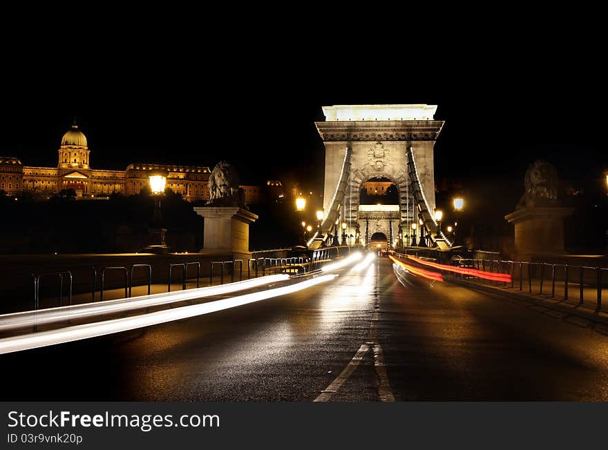 Chain bridge in Budapest, Hungary