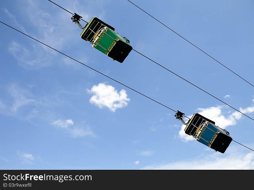 Cable Car with Blue Sky, Thailand