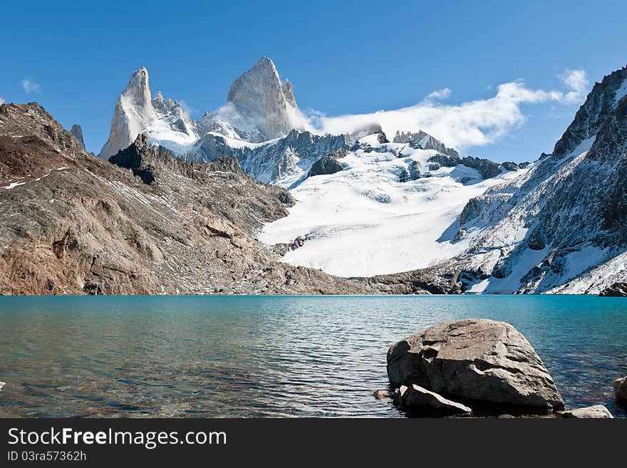 Fitz Roy Mountain and a Lake 02