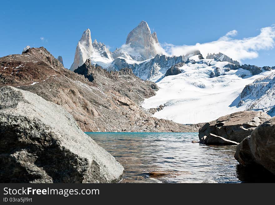 Famous Fitz Roy Mountain in Los Glaciares national park in patagonia, argentina. Famous Fitz Roy Mountain in Los Glaciares national park in patagonia, argentina.