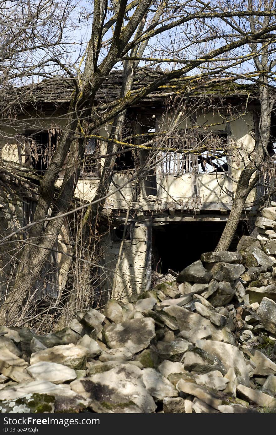 Abandoned old house in bulgarian village