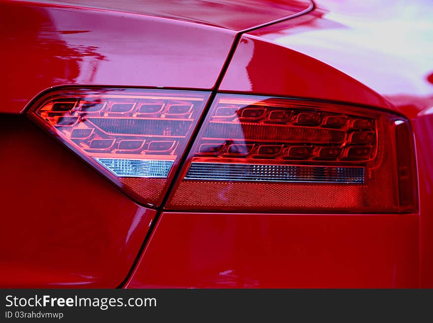 A modern car's tail light. A modern car's tail light.