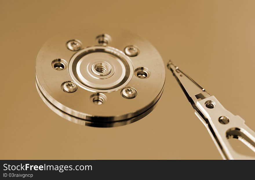 Macro shot of hard disk