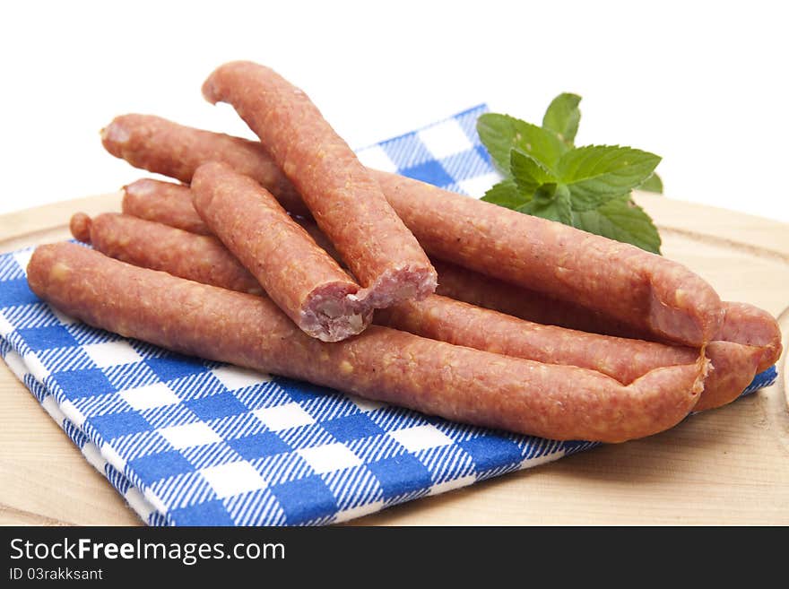 Mead sausages and mint