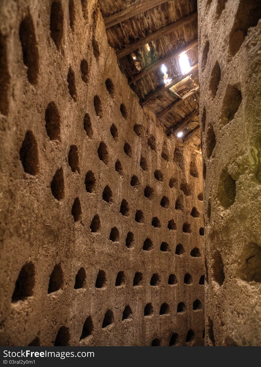 Inside a pigeon house