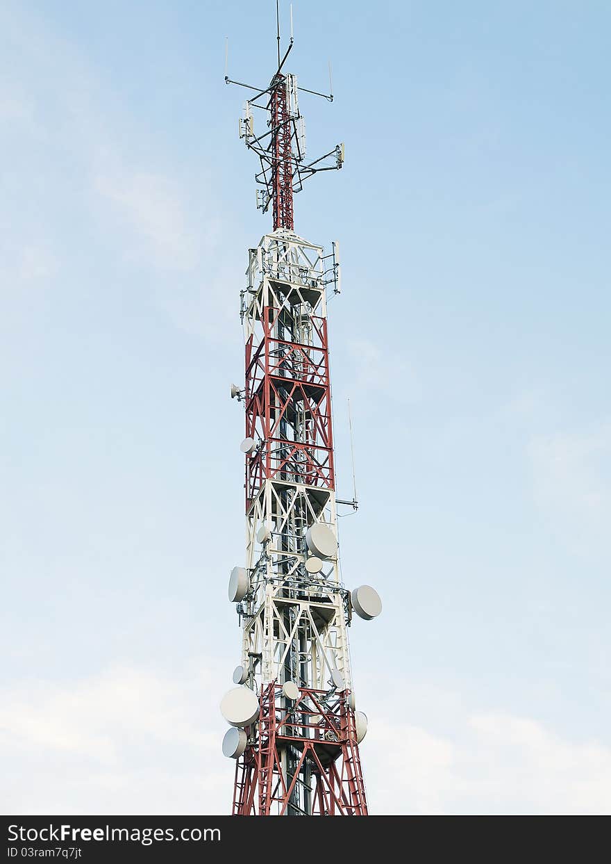 Radio communications tower and television. Radio communications tower and television