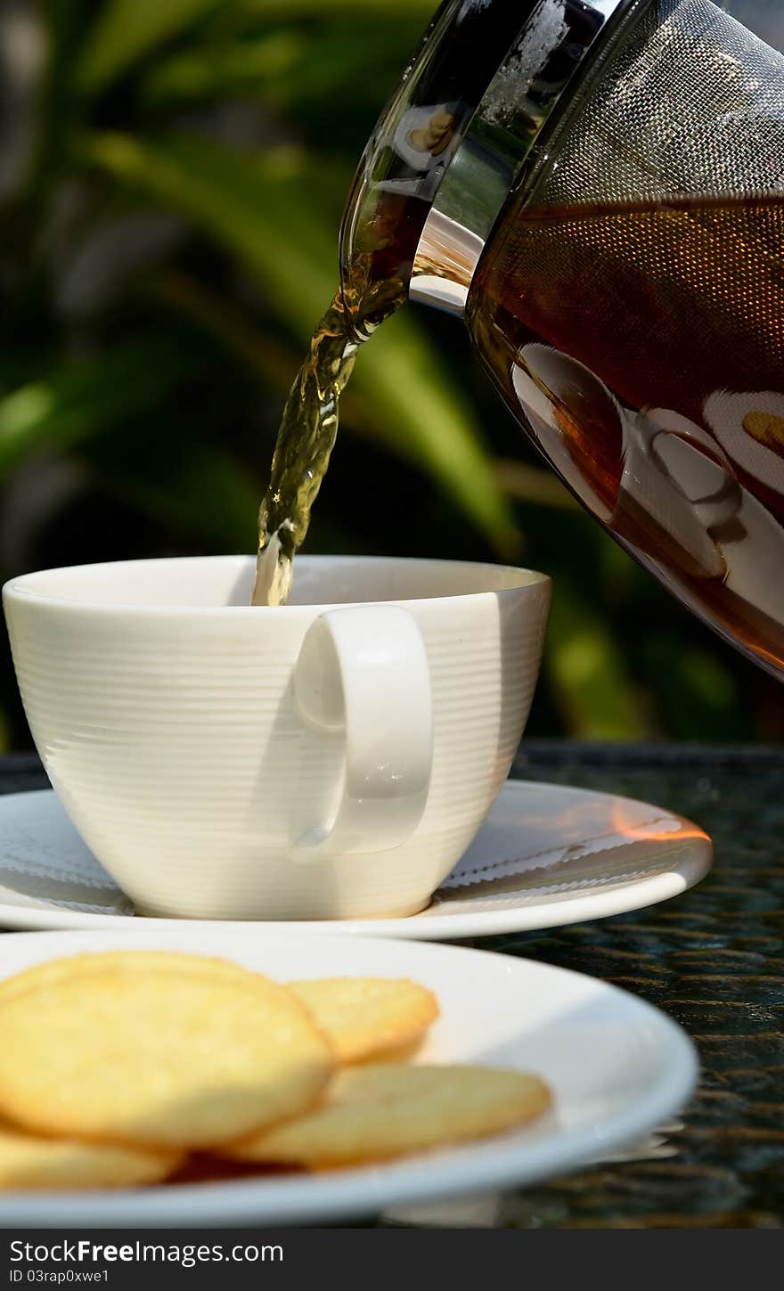 Tea break with biscuits