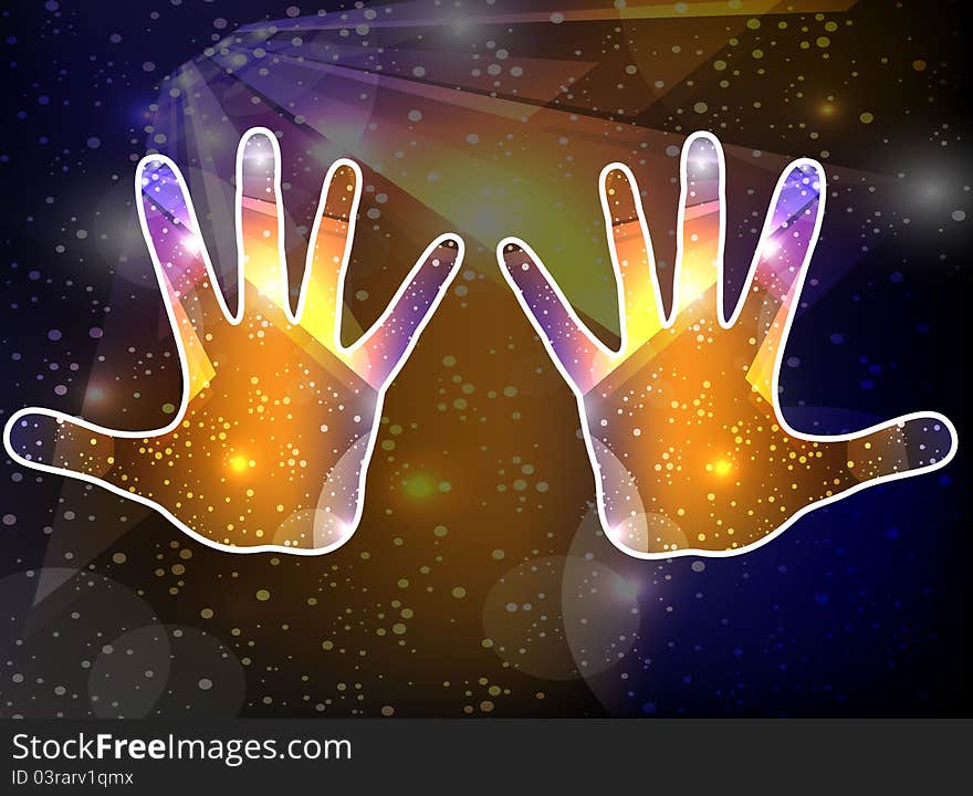 Colorful fantasy hands. vector illustration. Colorful fantasy hands. vector illustration