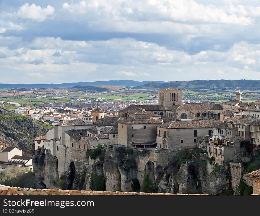 Panorama hanging City of Cuenca. Castilla La Mancha, Spain