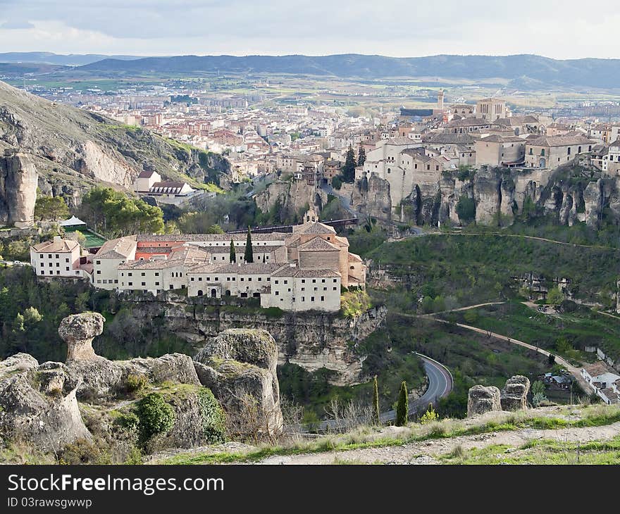 Panorama hanging City of Cuenca. Castilla La Mancha, Spain