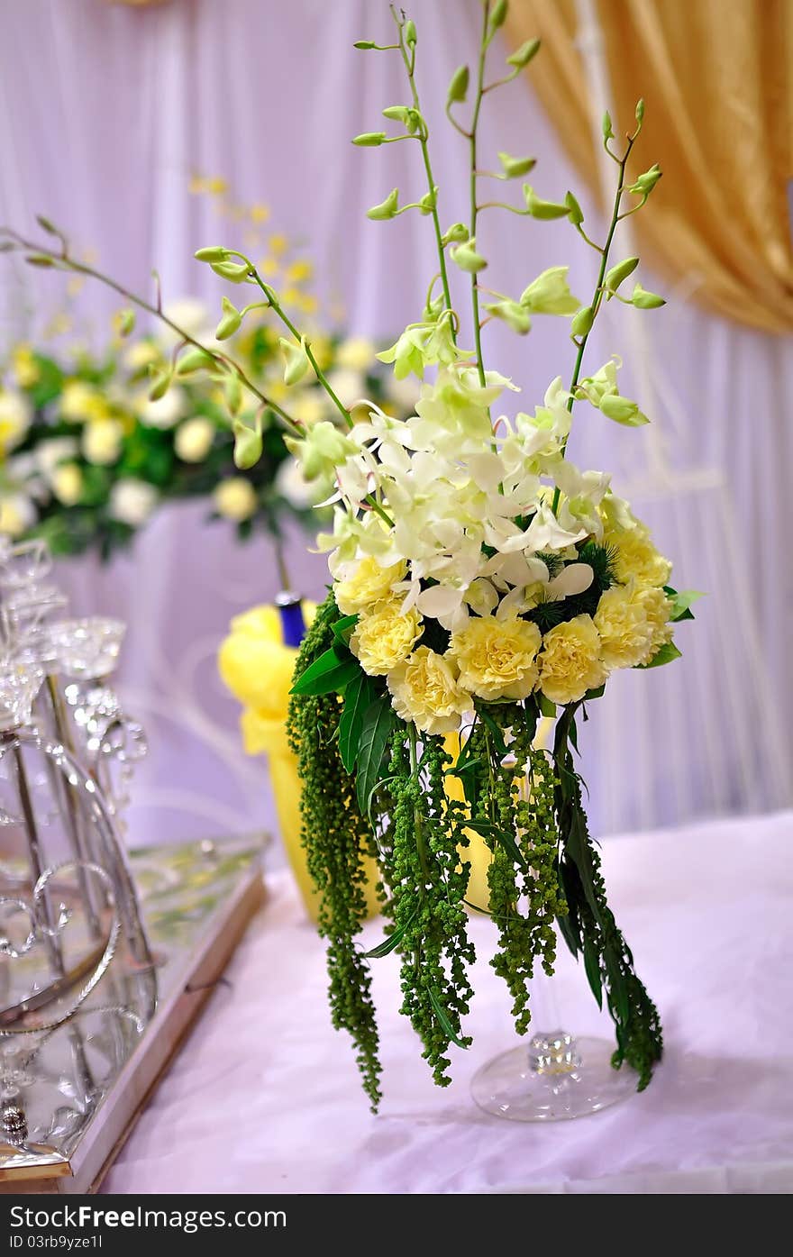 Chinese wedding,   flowers at the wedding ornament. Chinese wedding,   flowers at the wedding ornament