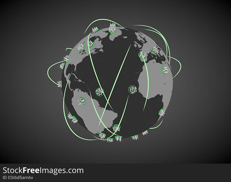 Render of a global city network