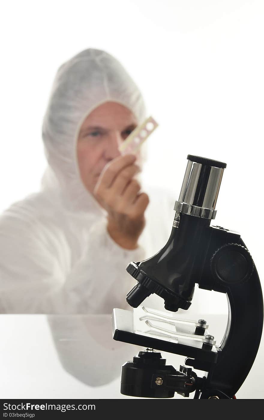 Scientist and Microscope