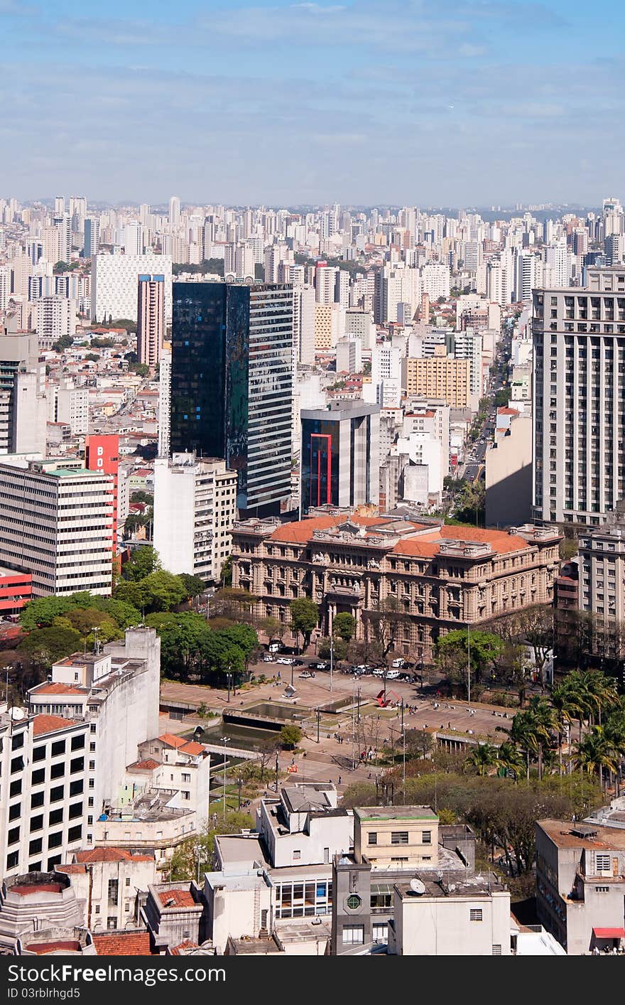 Aerial view of the city sao paulo