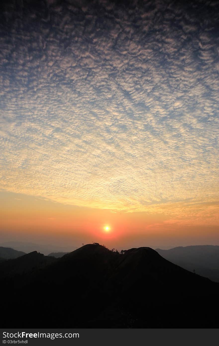 Wonderfull Sunset at Khaochangpuek, Kanchanaburi, Thailand