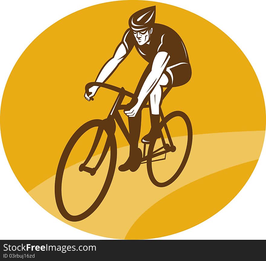 Cyclist riding racing bike