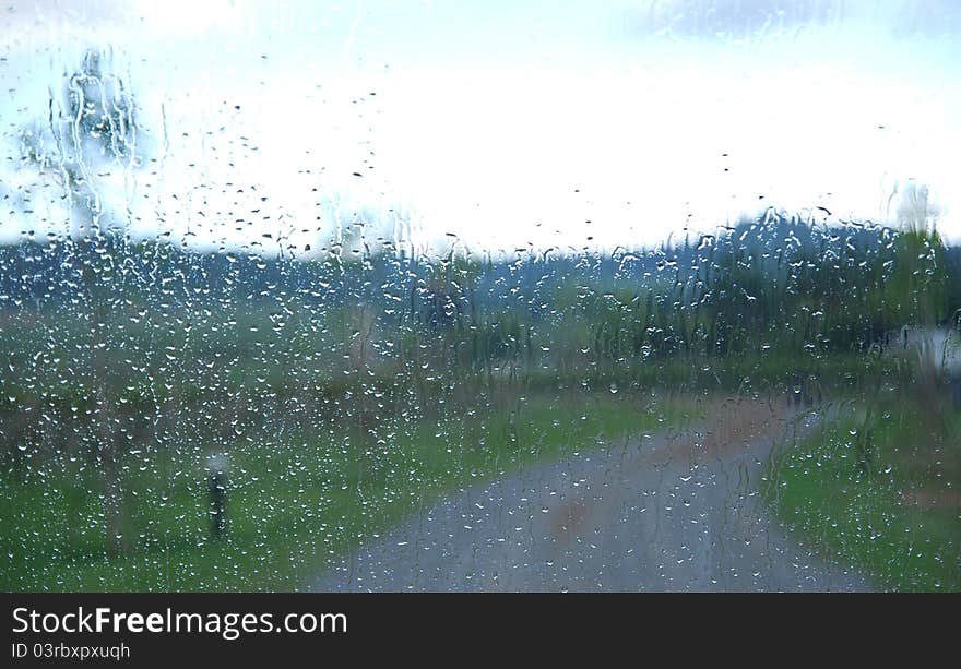 Water drops on car