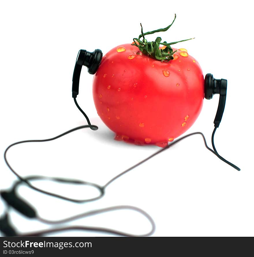 Tomato on a white background