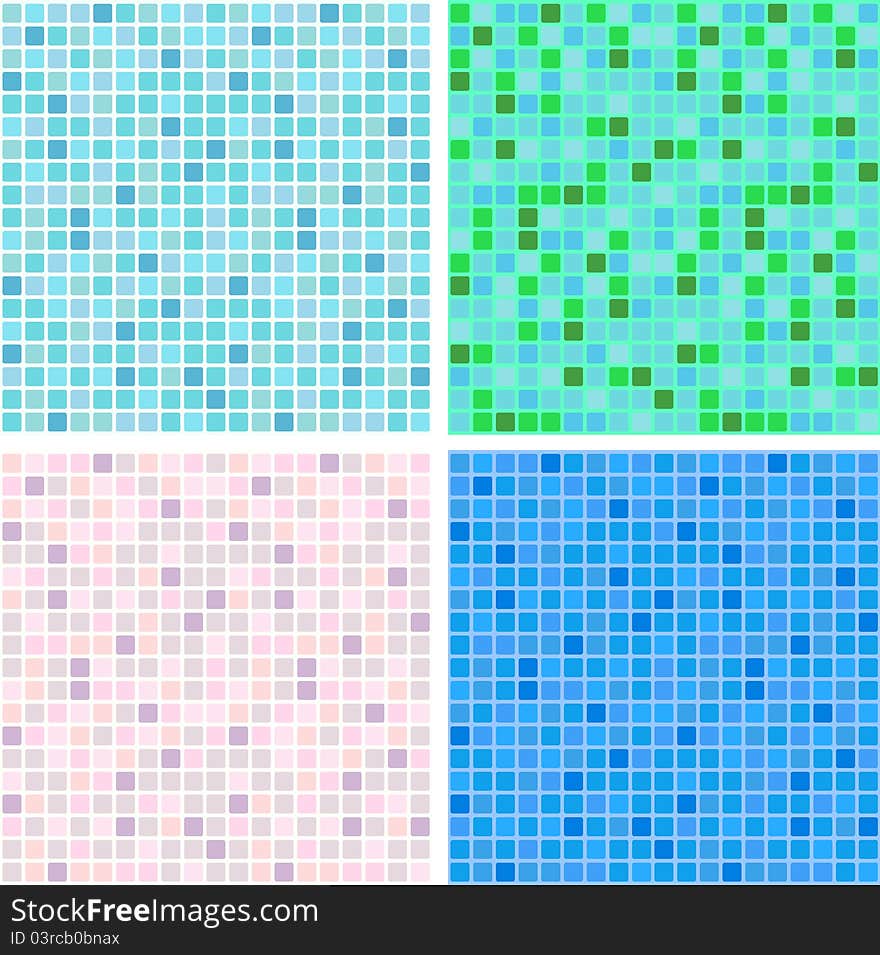 Vector mosaic tile - 4 colors to choose