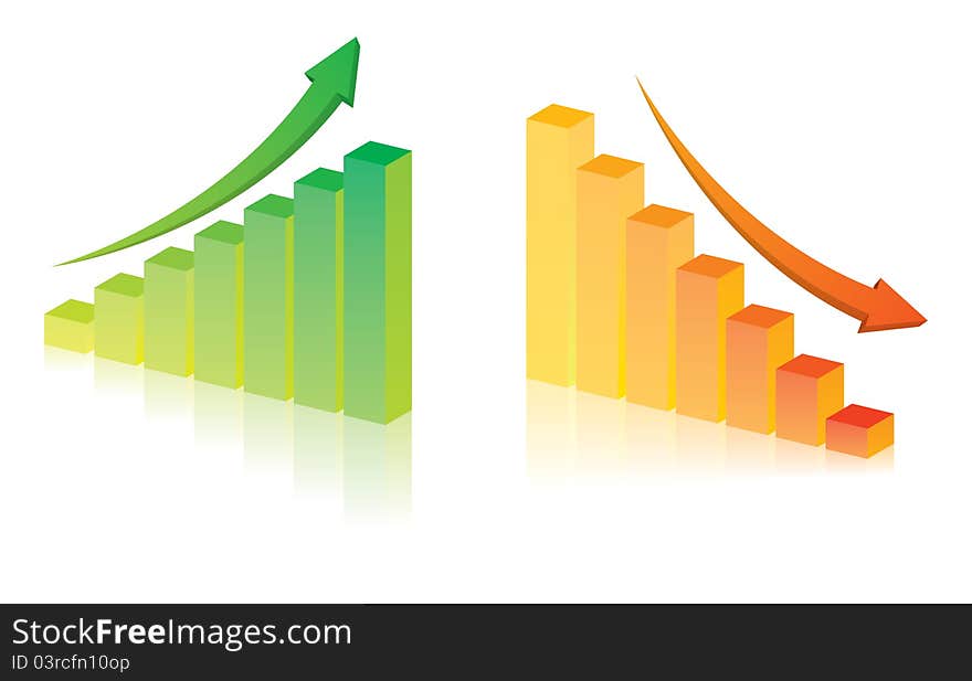 Business graph on white background