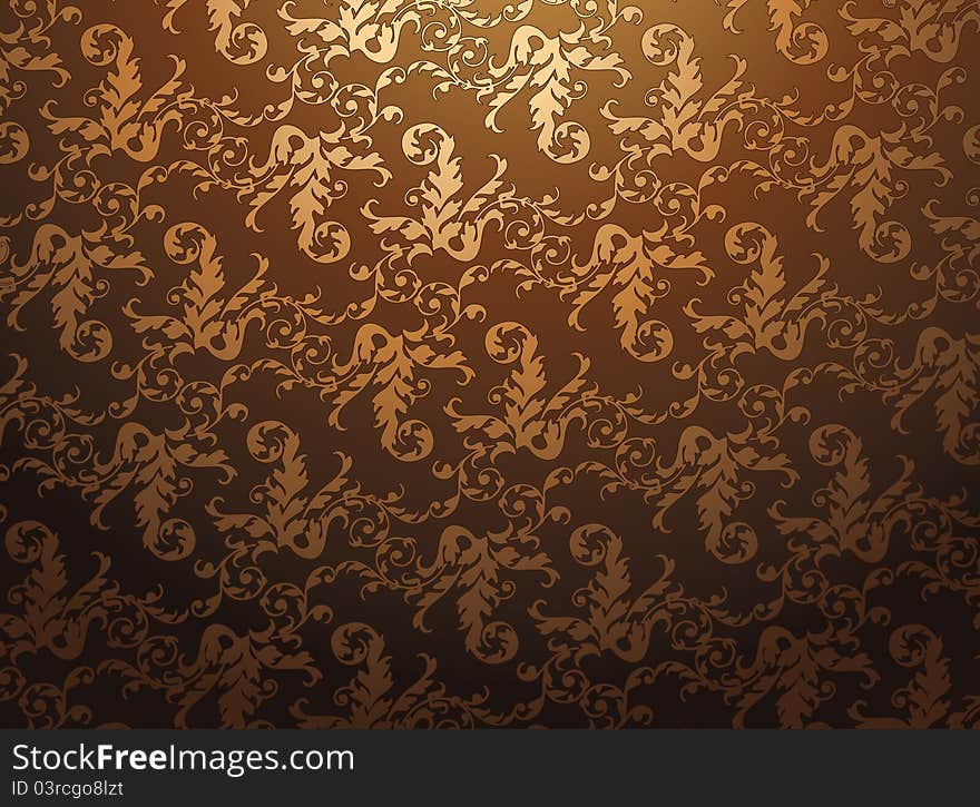 Abstract gradient brown floral background. Abstract gradient brown floral background