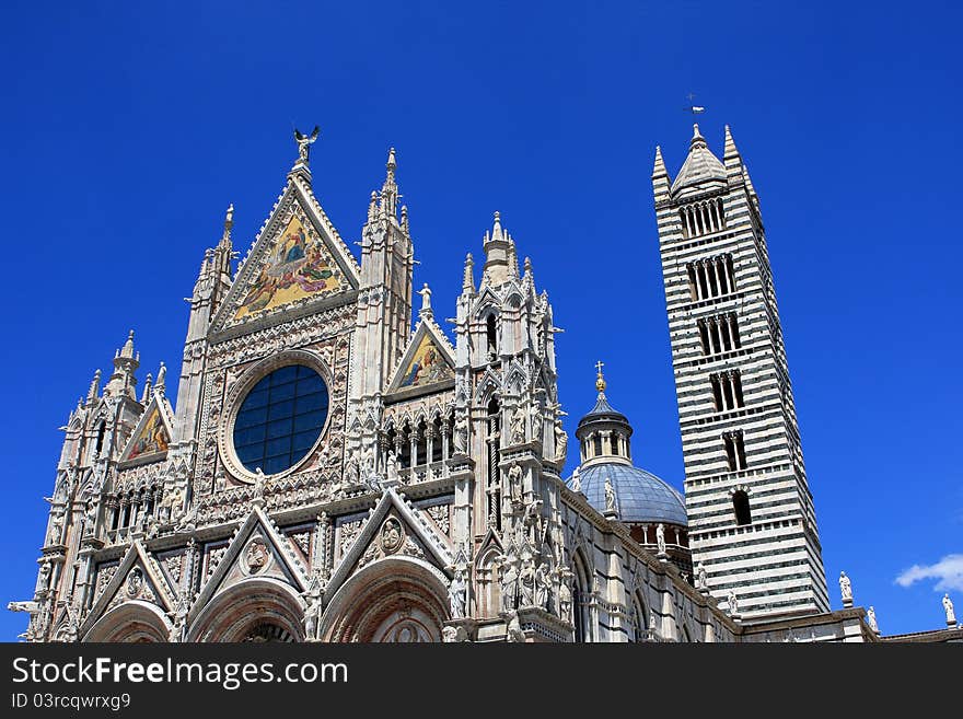 The Cathedral of Siena is a medieval church in Siena, Italy. The Cathedral of Siena is a medieval church in Siena, Italy