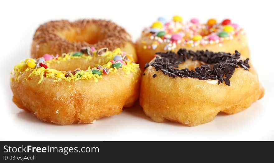 Tasty colorful donuts