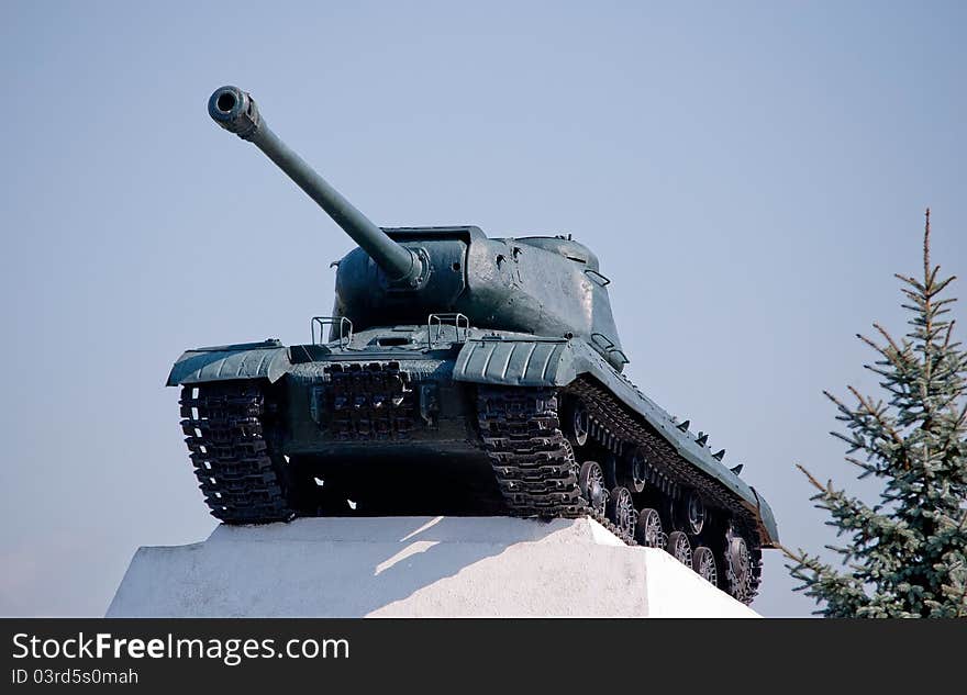 Russian heavy tank. Second world war monument near Dubno, Ukraine. Russian heavy tank. Second world war monument near Dubno, Ukraine