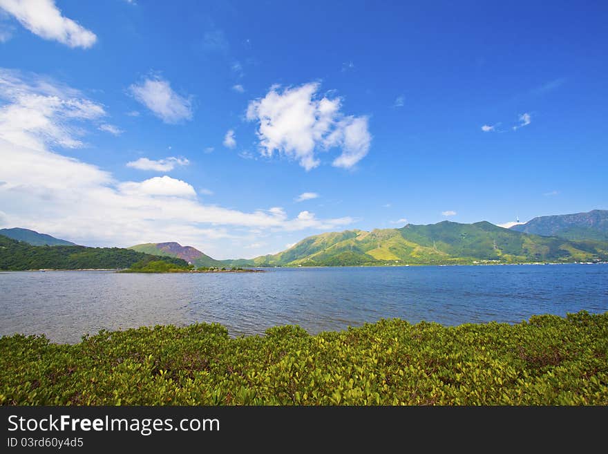 Sea coast landscape in Hong Kong