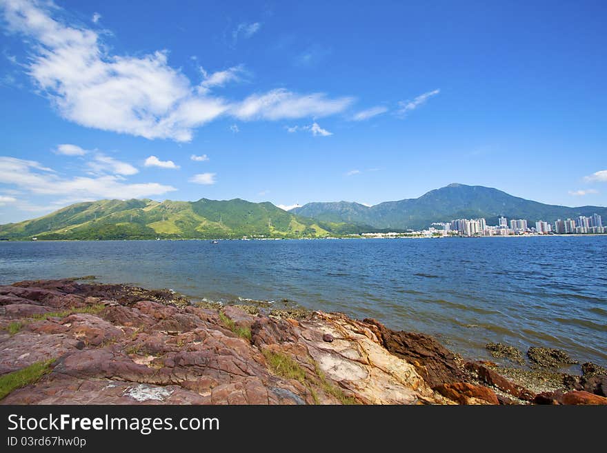 Sea coast landscape in Hong Kong