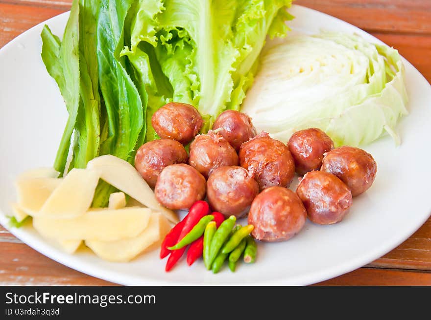 Thai style sausage