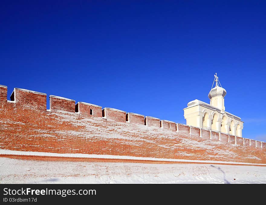 Christian orthodox church near battlement