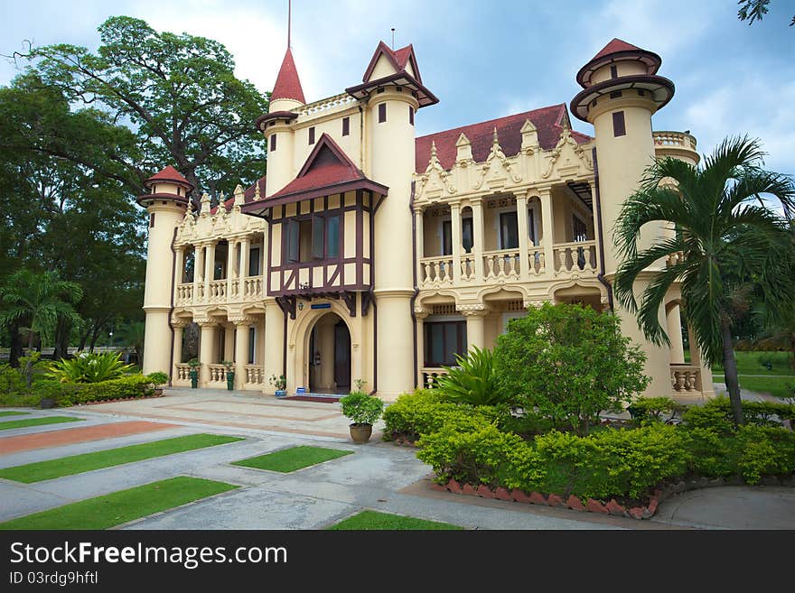 Castle in Sanamjan palace of Thailand