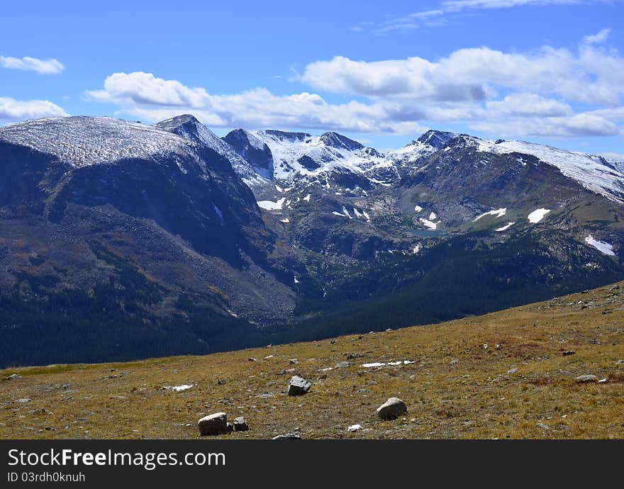 Rugged peaks of rocky mountain nationa psrk