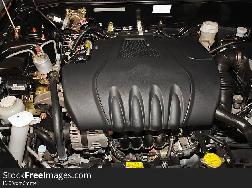 The beautiful black interior of New Car. The beautiful black interior of New Car