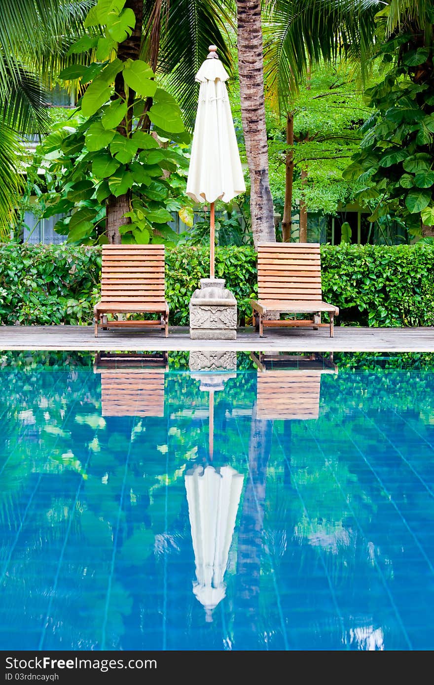 Swimming pool in the resort of Thailand