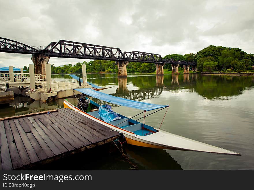 Historical bridge over the river Kwai, the death railway