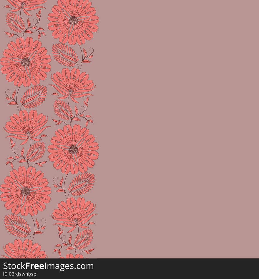 Flowers on a background. Floral design, in vintage style. Seamless pattern.