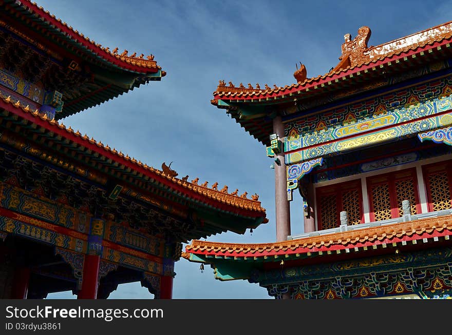 Colorful lengnoeiyi chinese temple in bangkok. Colorful lengnoeiyi chinese temple in bangkok