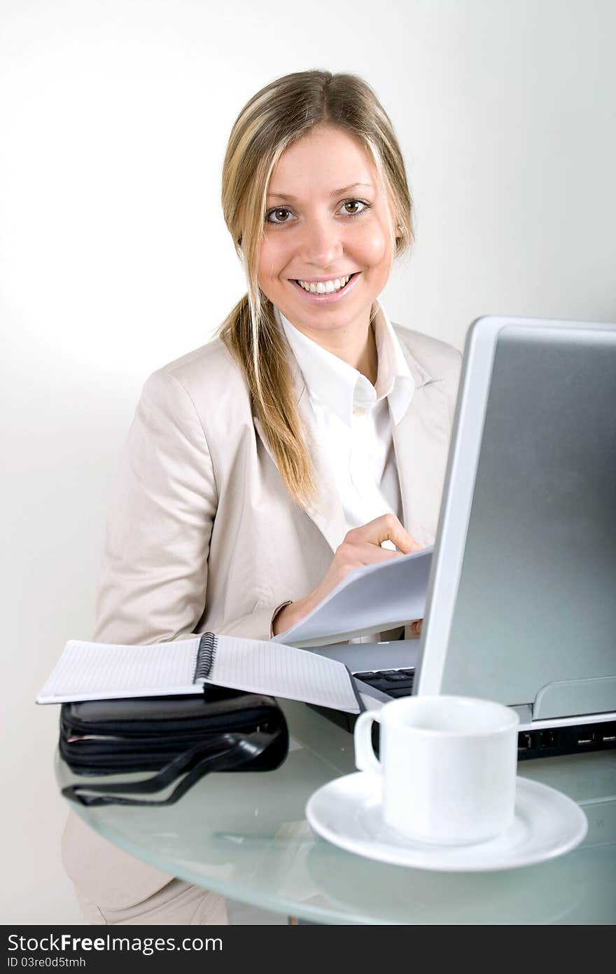 Young Business Woman On A Laptop