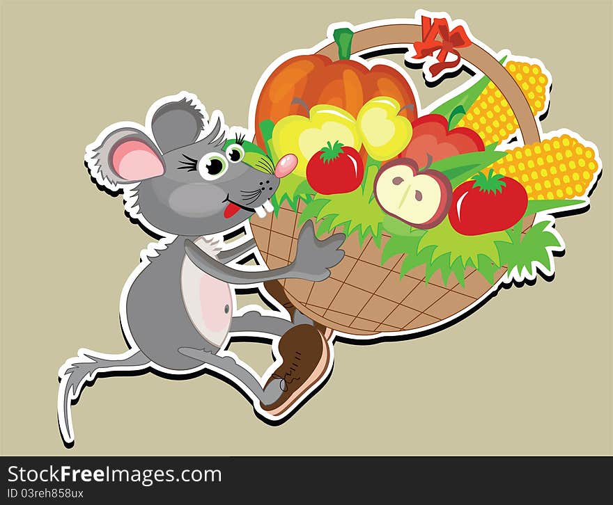 Thanksgiving day rat with basket