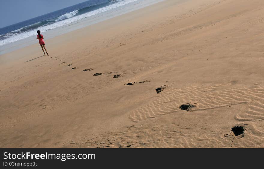 Running on beach