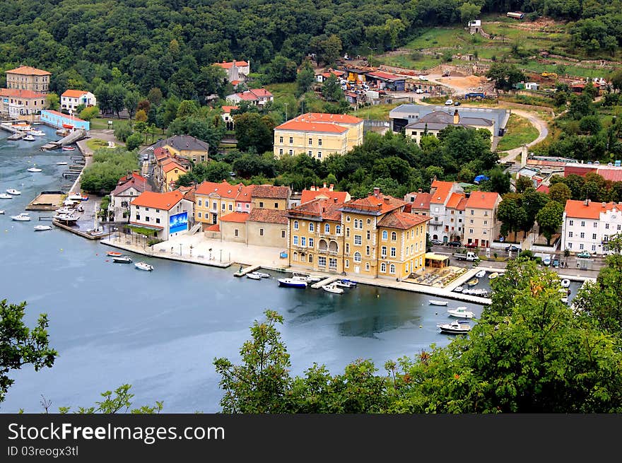 Town of Bakar miniature, tilt shif, aerial view