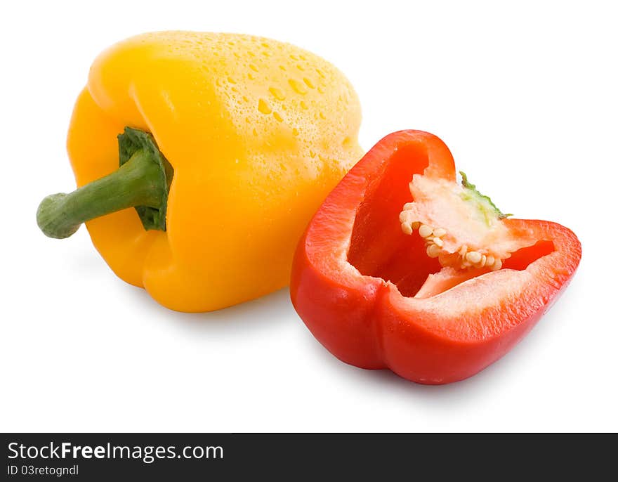 Sweet pepper on white background. Sweet pepper on white background